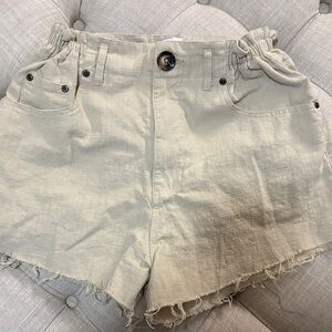 Princess Polly Light Tan High Waist Shorts